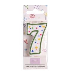 Variant – Number Candle - Large Green Seven