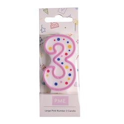 Variant – Number Candle - Large Pink Three