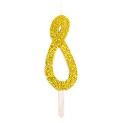 Variant – Number Candle - Gold Glitter Eight