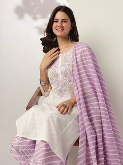 White & Lavender