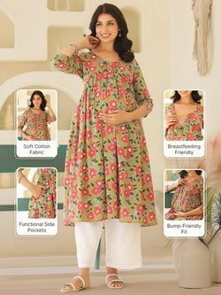 Similar Maternity Kurta – Sage Green