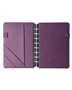 Vegan Leather Snap Planner Covers – Purple Pebble Grain Leather Snap Planner Cover