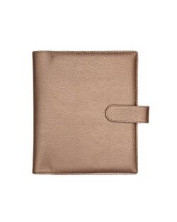 Leather Wrap Covers – Rose Gold Pebble Grain Leather Wrap Planner Cover