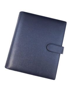 Leather Wrap Covers – Midnight Blue Pebble Grain Leather Wrap Planner Cover