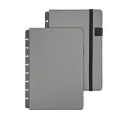 Vegan Leather Snap Planner Covers – Millennial Gray Saffiano Leather Snap Planner Cover