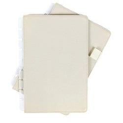 Vegan Leather Snap Planner Covers – Shell Beige Pebble Grain Leather Snap Planner Cover