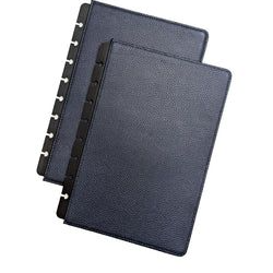 Vegan Leather Snap Planner Covers – Midnight Blue Pebble Grain Leather Snap Planner Cover