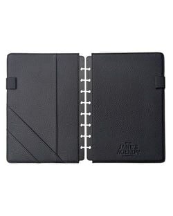 Vegan Leather Snap Planner Covers – Black Pebble Grain Leather Snap Planner Cover