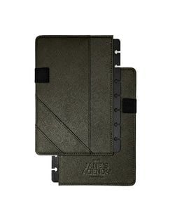 Vegan Leather Snap Planner Covers – Nori Green Saffiano Leather Snap Planner Cover