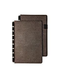 Vegan Leather Snap Planner Covers – Chocolate Brown Saffiano Leather Snap Planner Cover
