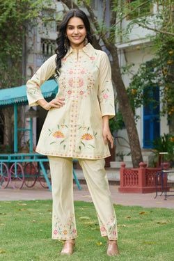 Embroidered Off White