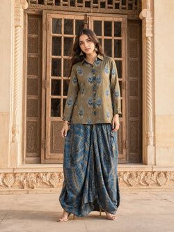Color – Olive Grey & Peacock Blue