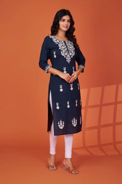 Peacock Blue & White