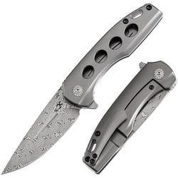 Cassowary – Grey Anodized Titanium (Damascus)