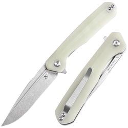Qilin – Jade G10 Handle (3.43''Stonewashed 154CM Blade Ostap Hel Design -T1047A5