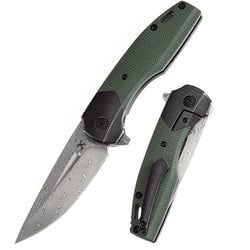 Cassowary – Black Stonewashed + Green Micarta