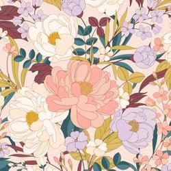 Pattern – Champagne Blooming Peonies