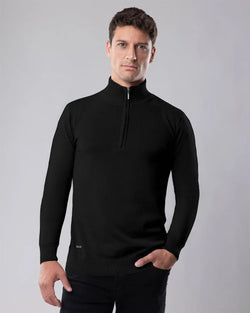 Boja – Half Zip Džemper - Black