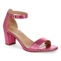 Pink Metallic Snake Print Leather