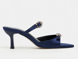 COLOR – CALISTA Navy Satin Buckle-Detail