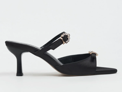 COLOR – CALISTA Black Satin Buckle Detail