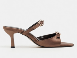 COLOR – CALISTA Brown Satin Buckle-Detail