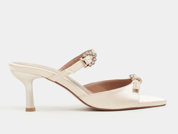 COLOR – CALISTA Beige Satin Buckle-Detail