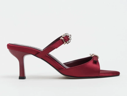 COLOR – CALISTA Burgundy Satin Buckle Detail