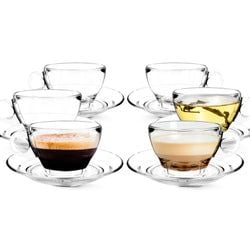 Ocean Coffee Glasses – Glass & Saucer