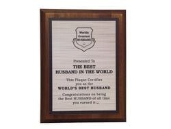 Best Husband Plaque Silver
