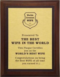 Girlfriend/Wife Decor – Best Wife Plaque V2