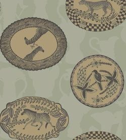 Color – Metallic Gold & Charcoal on Old Olive