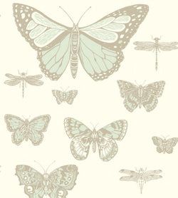 Color – Duck Egg & Metallic Gilver on Pale Cream