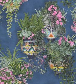 Color – Fuchsia & Forest Greens on Cerulean Sky