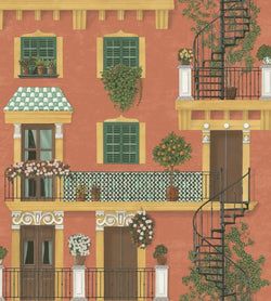 Color – Ochre & Racing Car Green on Terracotta