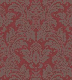 Metallic Pewter on Red