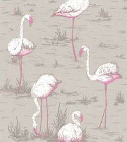 White & Fuchsia on Taupe