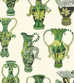 Color – Multi Greens on Pale Cream