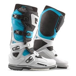 White/Black/Light Blue Boots