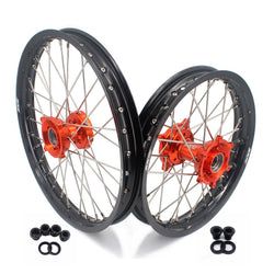 Orange Hub | Black Rim | Silver Nipples | Silver Spokes
