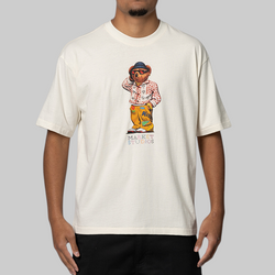 Folk Fitted Bear T-Shirt - Unbleached Cotton
