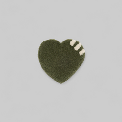 Heart Rug Coaster - Olive Drab