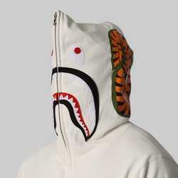 Shark Full Zip Hoodie - Ivory