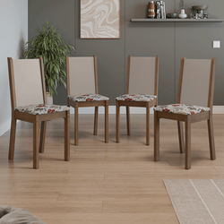 Marrón/Crema/Hibiscos