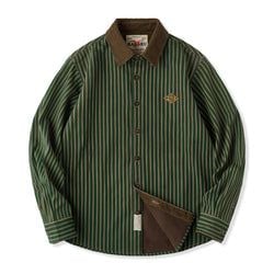 裏フリースストライプシャツ