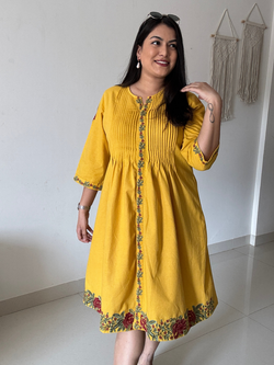 Similar Embroidered Dresses – Mustard Yellow