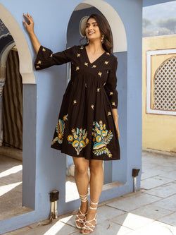 Similar Embroidered Dresses – Black