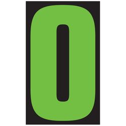 Window Sticker - 9 1/2" Fluor. Green/Black #0 - Qty. 12