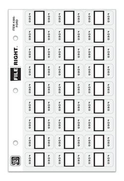 Color-Code Auto-Make FORD, Ring Book, Pkg. of 270 labels