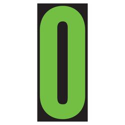 Window Sticker - 5-1/2" Fluor. Green/Black #0 - Qty. 12